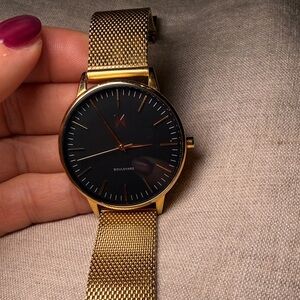 MVMT Boulevard Gold Mesh Watch Black Dial Minimalist Women’s Watch